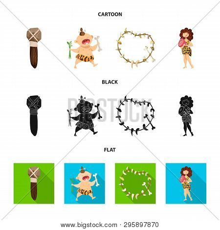 Vector Illustration Of Evolution  And Prehistory Icon. Set Of Evolution  And Development  Stock Symb