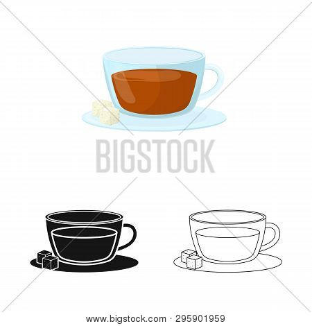 Vector Design Of Cup And Tea Logo. Set Of Cup And Breakfast Stock Symbol For Web.