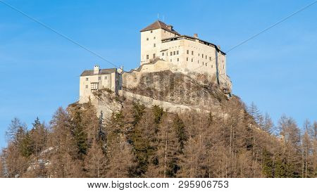 Tarasp Castle - Fortified Mountain Castle In Swiss Alps, Engadin, Switzerland