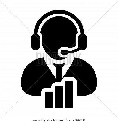 Call Center Icon Vector Male Data Support Customer Service Person Profile Avatar With Headphone And 