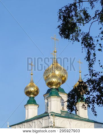 Golden Cupola Of The Church Of St. Nicholas (1779), St. Nicholas Convent, Privolzhsk Town, Ivanovo R