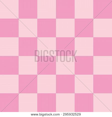 Pink And Fuchsia Checkerboard Squares Seameless Pattern.