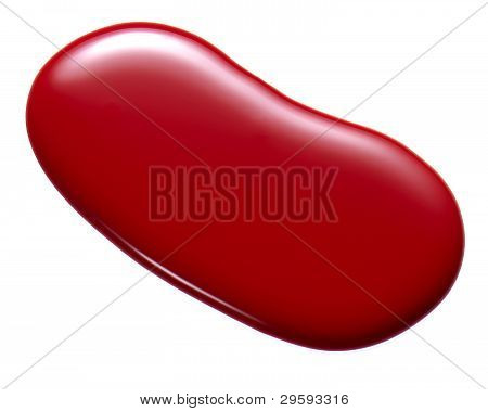 Smalto unghie rosso Blob su bianco