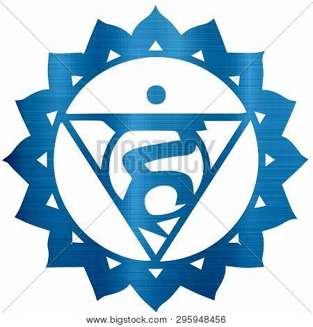 Vishuddha Blue Throat  Energy  Chakra  Mandala Spiritual Sacred Illustration Metallic
