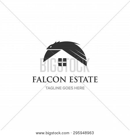 Eagle Logo Design With Real Estate / Home Symbol