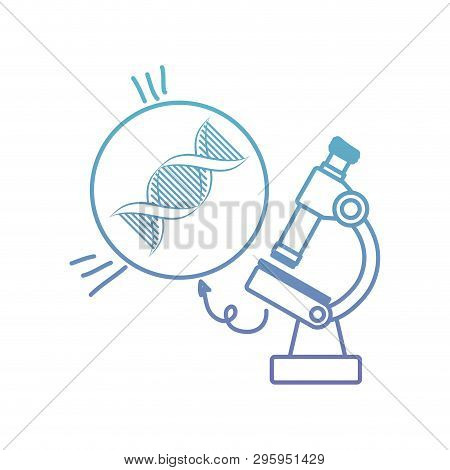 Dna Chain With Microscope Vector Illustration Design
