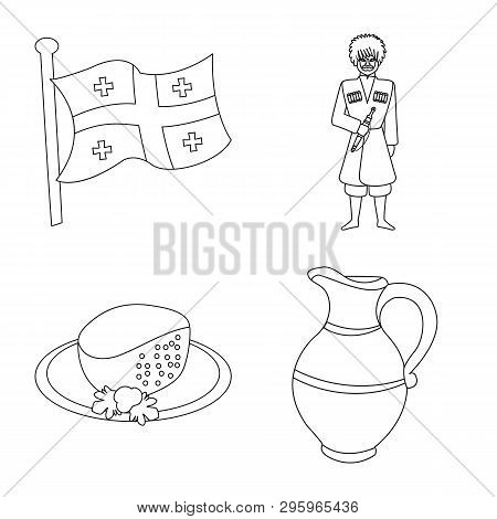 Isolated Object Of Traditions And National Logo. Set Of Traditions And Sightseeing Stock Vector Illu
