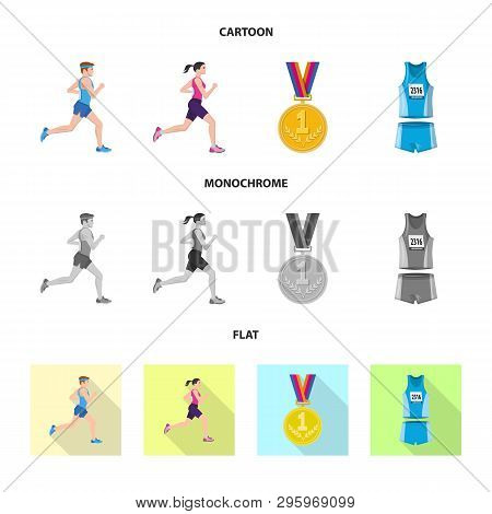 Vector Design Of Sport  And Winner Icon. Collection Of Sport  And Fitness  Stock Symbol For Web.
