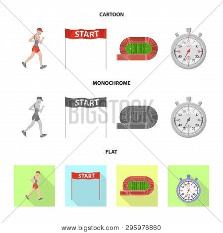 Vector Design Of Sport  And Winner Sign. Collection Of Sport  And Fitness  Vector Icon For Stock.