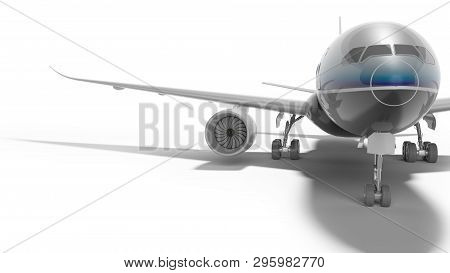 Aviation Passenger Plane Isolated 3d Render On White Background With Shadow