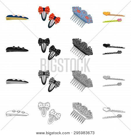 Vector Illustration Of Beauty And Fashion Icon. Set Of Beauty And Female Vector Icon For Stock.
