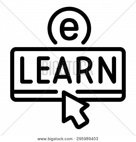 Elearning Icon. Outline Elearning Vector Icon For Web Design Isolated On White Background