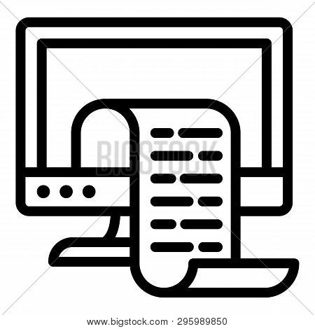 Print Screen Icon. Outline Print Screen Vector Icon For Web Design Isolated On White Background