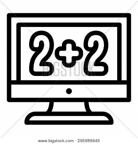 Computer Calculations Icon. Outline Computer Calculations Vector Icon For Web Design Isolated On Whi