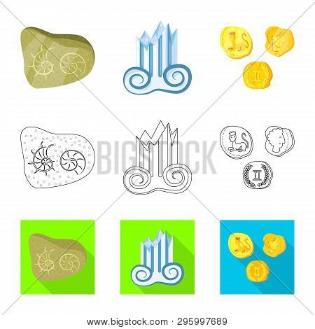 Vector Illustration Of Story And Items Icon. Set Of Story And Attributes  Stock Symbol For Web.