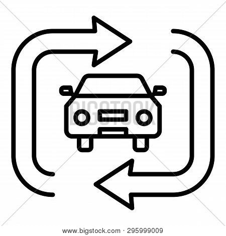 Car Sharing Icon. Outline Car Sharing Vector Icon For Web Design Isolated On White Background
