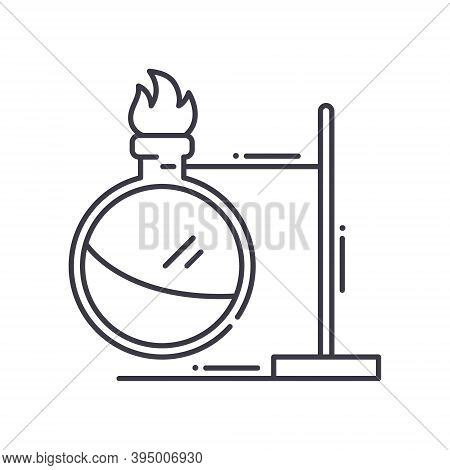 Chemistry Expertiment Icon, Linear Isolated Illustration, Thin Line Vector, Web Design Sign, Outline