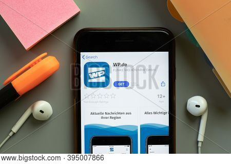 New York, United States - 7 November 2020: Wp.de Wp App Store Logo On Phone Screen, Illustrative Edi