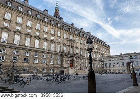 Copenhagen, Denmark - Oct 19, 2018: State Government Office (folketinget) Building In Classic Europe