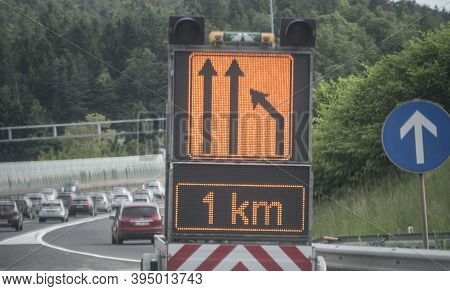 Freeway Or Highway Traffic Jam