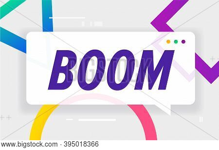 Boom In Design Banner. Vector Template For Web, Print, Presentation . Simple Banner With Minimal Phr