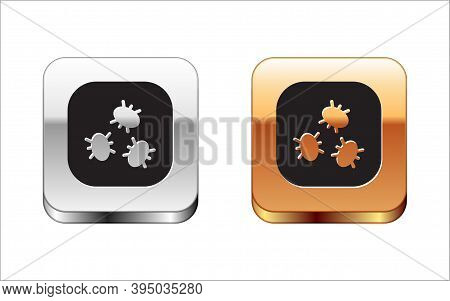 Black Bacteria Icon Isolated On White Background. Bacteria And Germs, Microorganism Disease Causing,