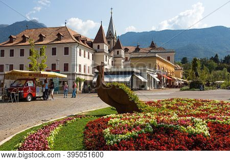 Merano, Italy, September 13, 2020 - View Of The Mountain Town Of Merano, South Tyrol, Italy