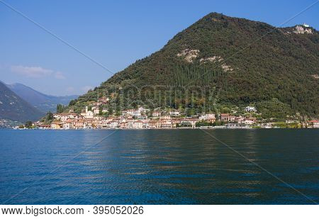 View Of Monte Isola, Iseo Lake, Brescia Province, Lombardy, Italy.
