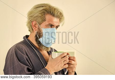 Anti-virus Mask. Masks To Protect From Virus. Man Wears Mask To Protect From Viral Infection. Man Dr