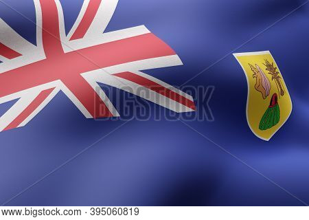 3d Rendering Of Turks And Caicos Islands Flag Waving