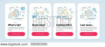 Set Of Finance Icons, Such As Column Diagram, Hot Sale, Bitcoin Exchange Symbols. Mobile Screen App 