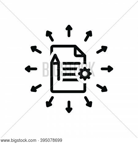 Black Line Icon For Assign Allow Appoint Script Document Summary Notebook Notepad Page
