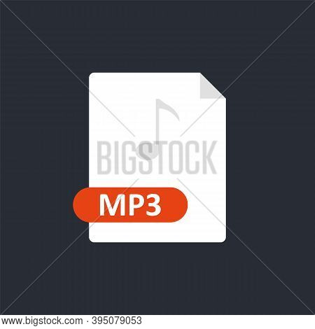 Mp3 File Icon. Mpeg Audio Layer 3 Format File Icon.