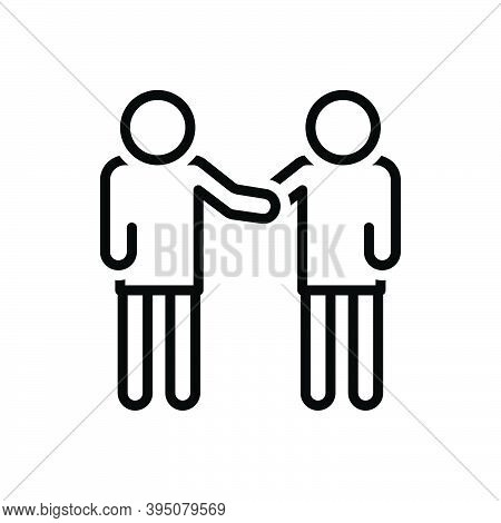 Black Line Icon For Twin Dual Double Duplicate Coequal Common Equal Together People