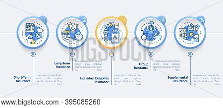 Disability Insurance Types Vector Infographic Template. Term Types Insurance Presentation Design Ele