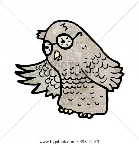 Cartoon owl con occhiali