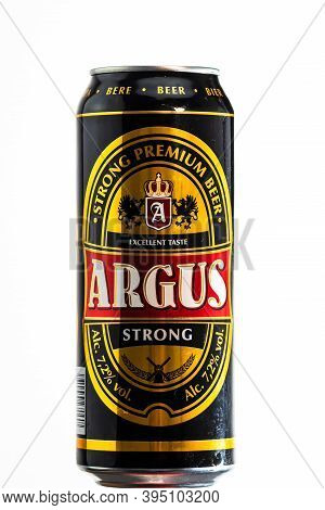 Argus Premium Lager Beer. Lild Supermarket Own Brand Beer. Studio Photo Shoot In Bucharest, Romania,