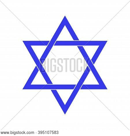 Star Of David Vector Icon On White Backgraund .flat Illustration .