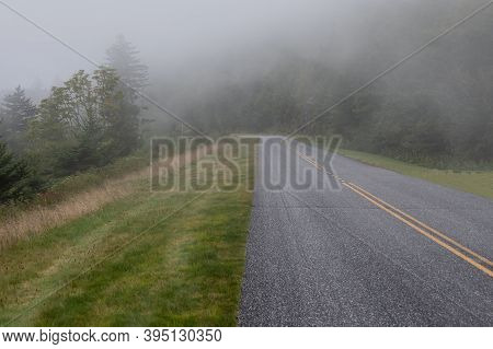 Foggy And Dangerous Driving Conditions On The Blue Rudge Parkway