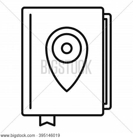 Guide Tour Book Icon. Outline Guide Tour Book Vector Icon For Web Design Isolated On White Backgroun