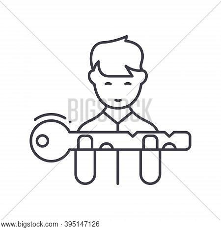 Keyman Icon, Linear Isolated Illustration, Thin Line Vector, Web Design Sign, Outline Concept Symbol
