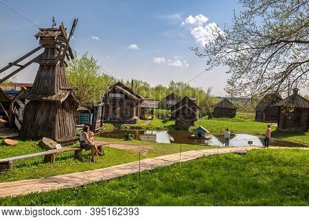 Myshkin, Russia - May 10, 2019: Myshkin Folk Open-air Museum. National Ethnographic Museum Of Wooden