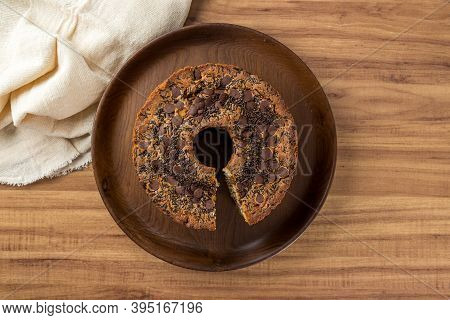 Traditional Brazilian Cake Called Bolo Formigueiro. Brazilian Chocolate Cake. Homemade Cake. Copy Sp