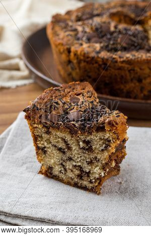 Traditional Brazilian Cake Called Bolo Formigueiro. Brazilian Chocolate Cake. Homemade Cake