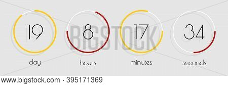 Countdown Website. Template Digital Clock Timer. Flat Design. Countdown Clock Counter Timer. Vector 