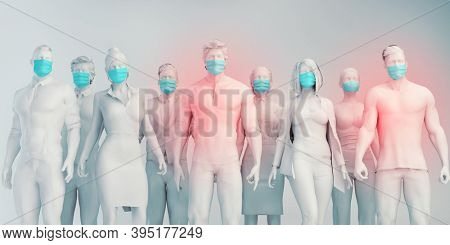 Coronavirus Detection System for Quick Testing Kit 3d render