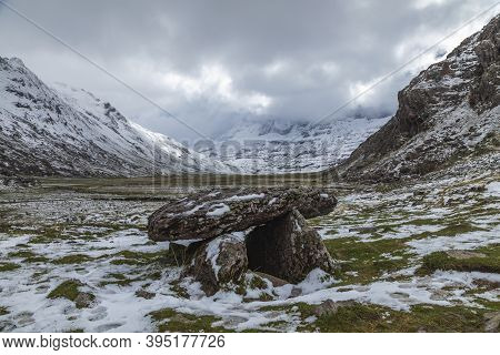 Dolmen Of The Aguas Tuertas Valley, An Ancient Construction From The Stone Age Or The Bronze Age, Ma