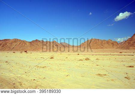 Motion blure. Jeep safari.Photos were taken while driving. Desert of Sinai Peninsula, Egypt. Near Sharm El Sheikh