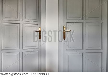 Door of a room left ajar at home