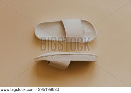 White slide sandal summer slippers